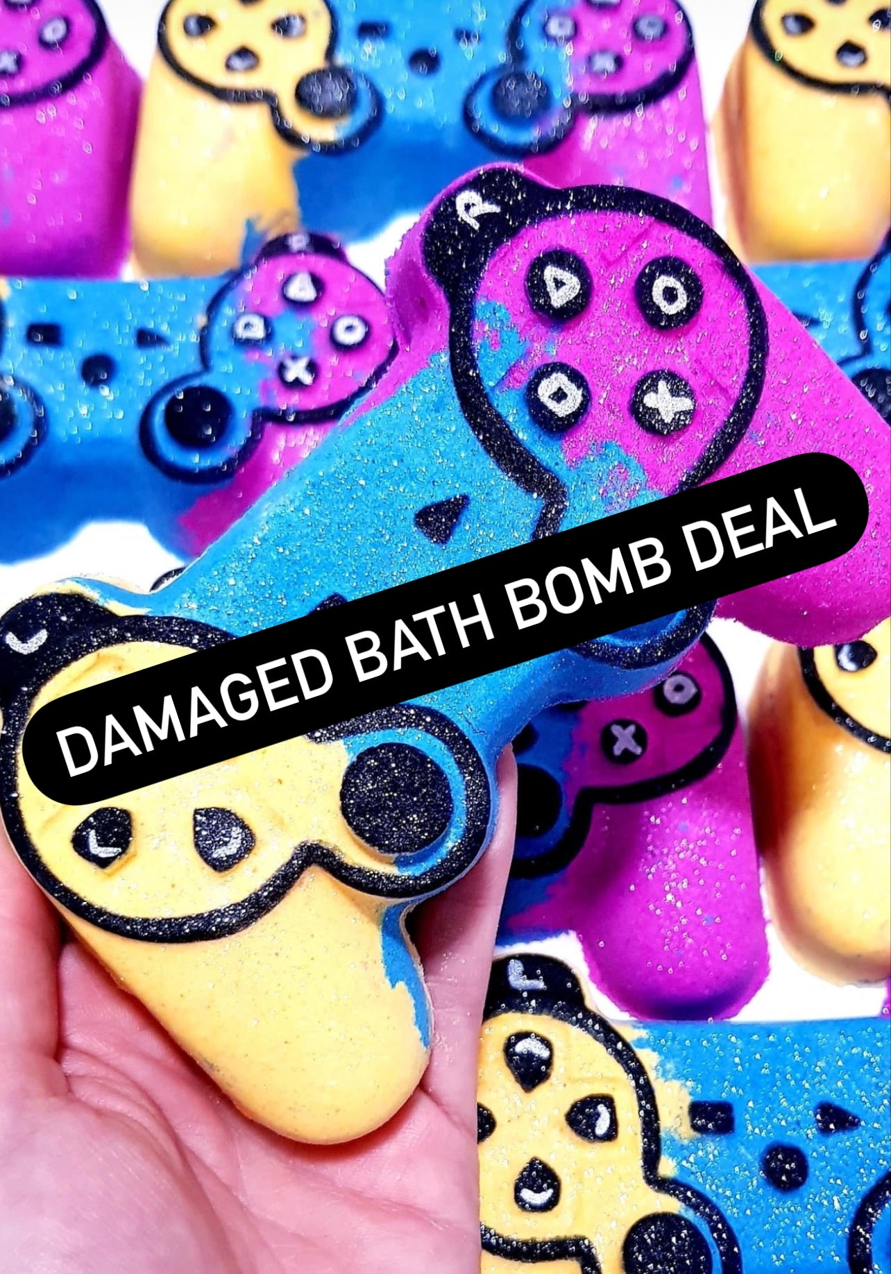 Damaged Rainbow Gamer Bath Bomb