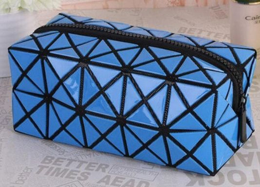 Diamond Makeup Bag Blue - The Beauty Vault