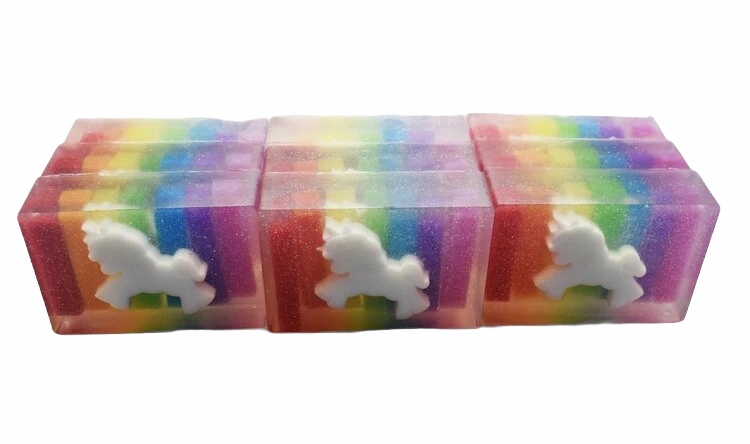 Rainbow Glitter Unicorn Soap
